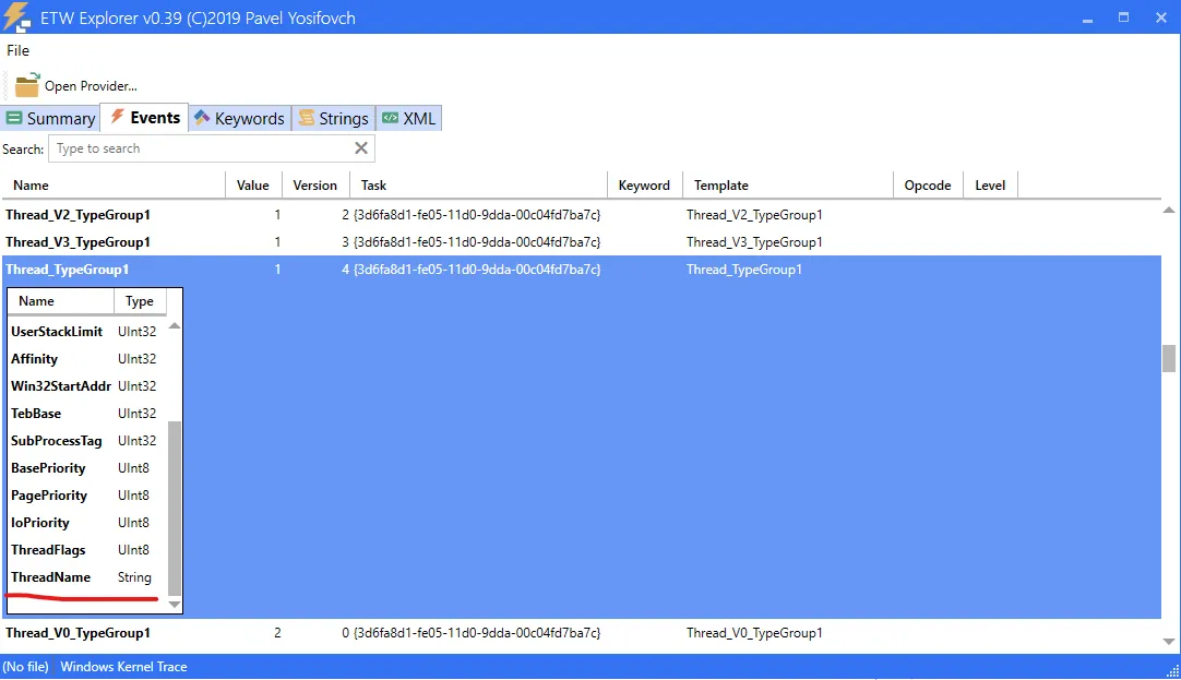 EtwExplorer in action